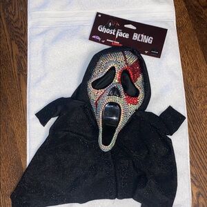 Costume mask - Ghost Face Bling Mask with Black Hood